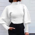 Long-Sleeved Slim High-Neck Short Knitted Sweater NSJIM104402