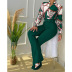 stand-up collar printing shirt and wide-leg pants two-piece set nihaostyles wholesale clothing NSXPF103329
