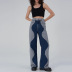 Sexy Color Contrast High-Waist Straight Jeans NSFR103521