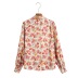 Silk Satin Floral Printed Long-Sleeved Shirt NSXFL103622