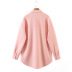 Pink Long Sleeve Diamond Shirt Quilted Jacket NSXFL103662