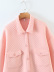Pink Long Sleeve Diamond Shirt Quilted Jacket NSXFL103662