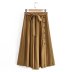 Solid Color Pleated Lace-Up Skirt NSXFL103667