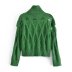 Green Ripped Knitted Turtleneck Sweater NSXFL103685