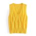 Yellow Ripped Knitted Vest NSXFL103686