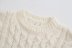White Long-Sleeved Round Neck Knitted Sweater NSXFL103692