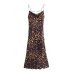 Leopard Print Silk Satin Suspender Dress NSXFL103717