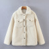 White Lapel Lamb Wool Coat NSXFL103723
