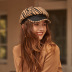 Leisure Striped Stitching Pu Leather Octagonal Hat NSKJM103750