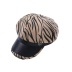 Leisure Striped Stitching Pu Leather Octagonal Hat NSKJM103750