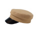 Retro Woolen Patent Leather Stitching Hat NSKJM103761