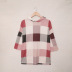 Plaid Stitching Long-Sleeved Hooded Casual Loose Sweatshirt NSSI103873