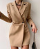 Lapel Long-Sleeved Suit Dress NSCZ103989
