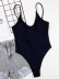 Solid Color Backless Lace Up One-Piece Swimsuit NSDA104016