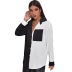 Black & White Matching Chiffon Shirt NSLIH104024