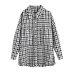 Long-Sleeved Pockets Tweed Woolen Shirt Jacket NSXFL104032