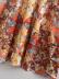 Floral Printlong-Sleeved Lace-Up Shirt Dress NSXFL104043