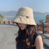 Satin File Sunscreen Flat Dome Fisherman Hat NSKJM104143
