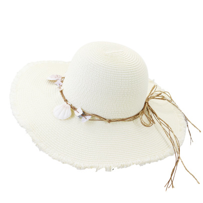Shell Sunshade Raw Edge Dome Straw Hat Nihaostyles Wholesale Clothes NSDIT104156
