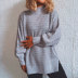 Loose Half-High Neck Long-Sleeved Knitted Sweater NSSX104231