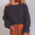 One-Word Collar Diagonal Shoulder Loose Long-Sleeved Knitted Sweater NSSX104234