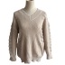 Twist V-Neck Long-Sleeved Solid Color Sweater NSSX104238
