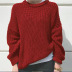 Loose Solid Color Round Neck Long-Sleeved Knitted Sweater NSSX104242