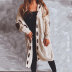 Thick Suede Stitching Knitted Long Hooded Sweater Cardigan NSSX104244