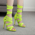 Sandalias de tacón alto con banda elástica de color fluorescente NSYBJ104287