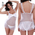 Mesh Stitching See-Through Camisole Panties 2 Piece Set NSFCY104337