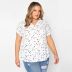 Plus Size Polka Dot Printed Short-Sleeved Shirt NSMDF104347