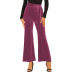 Pantalones elásticos con cordones de cintura alta en color liso NSLZ104459