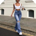 Ripped High Waist Straight Wide-Leg Jeans NSWL104514