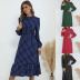 Long-Sleeved Polka Dot Print Dress NSDMB104553