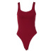 Solid Color Slim Fit Sleeveless Sling Bodysuit NSLJ104666
