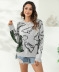 Dinosaur Jacquard Pullover Loose Sweater NSOY104697