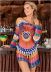 Rainbow Hollow Long-Sleeved Beach Dress NSOY104699