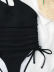 Single Shoulder Chain Wrinkled High Waist One Piece Swimsuit NSFPP104720