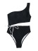 Single-Shoulder Waist Hollow Lace-Up High-Waist One-Piece Swimsuit NSFPP104726
