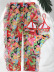 Printed Lace Up Bikini Lotus Leaf High Waist Trousers Three-Piece Swimwear NSFPP104731
