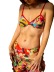 Printed Lace Up Bikini Lotus Leaf High Waist Trousers Three-Piece Swimwear NSFPP104731