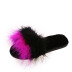 Turkey Feather Warm Flat-Heeled Color Matching Slipper NSKJX104854