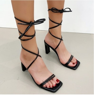 Square Open-toed Strap High-heeled Sandals Nihaostyles Clothing Wholesale NSYBJ104638