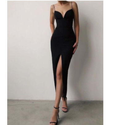 Sling Sleeveless Split Slim Dress Nihaostyles Wholesale Clothes NSGRM104748