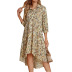 Long-Sleeved Lapel Floral Dress NSGYX104932