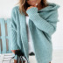 Hooded Soft Loose Back Spliced Knit Cardigan NSJXW105049