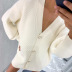 Solid Color Loose Single-Breasted Knitted Cardigan NSJXW105063
