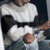 Color Stitching Knit Pullover Sweater NSJXW105073