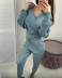 backless knitted V-neck top and trousers two-piece lounge set nihaostyles clothing wholesale NSJXW105077