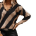 Color Matching Lace V-Neck Casual Sweater NSPZN105091